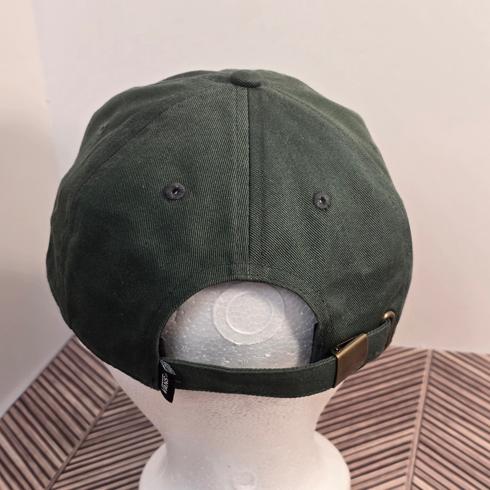 Vans Off The Wall Mens Forest Green Cotton Twill Adjustable Dad Hat Baseball Cap - Picture 6 of 11